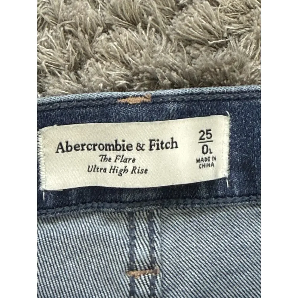 Abercrombie & Fitch The Flare Jeans Women’s Size 0/25 Blue Denim Boho High Rise